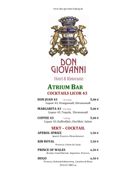 Cocktailkarte - im Don Giovanni