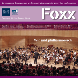 Wir sind philharmonisch - Folkwang Musikschule der Stadt Essen