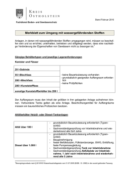 Merkblatt zum Umgang mit wassergefährdenden