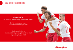 Fester Mitarbeiter - SSV Jahn Regensburg