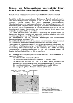 fester Stahldr&auml;hte in Abh&auml;ngigkeit von der Umformung