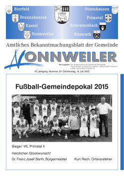 Fußball-Gemeindepokal 2015