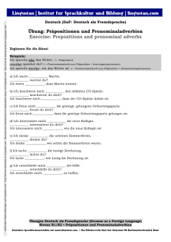 Niveau B1/B2: Präpositionen und Pronominaladverbien