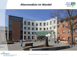 Altersmedizin im Wandel - Seniorenbeirat der Stadt Wesel
