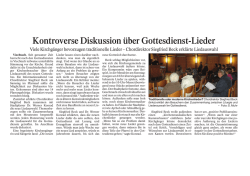 Kontroverse Diskussion über Gottesdienst-Lieder