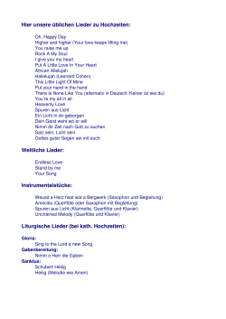 Hier unsere &uuml;blichen Lieder zu Hochzeiten: