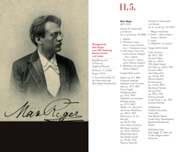 Max Reger zum 100. Todestag. Kammermusik und Lieder