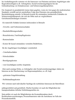 Im Arzthaftungsrecht vertreten wir die Interessen von Patienten und