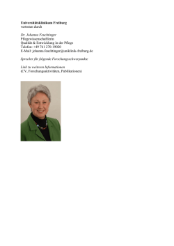 Universitätsklinikum Freiburg vertreten durch Dr. Johanna