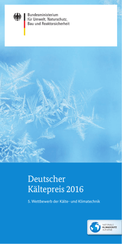 Deutscher Kältepreis 2016: 5. Wettbewerb der Kälte