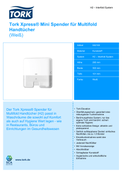 Tork Xpress® Mini Spender für Multifold Handtücher (Weiß)