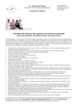 Merkblatt Neurodermitis - Dr. med Rosemarie Moser