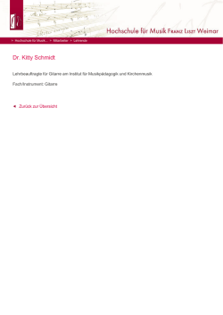 Dr. Kitty Schmidt - Hochschule f&uuml;r Musik FRANZ LISZT Weimar