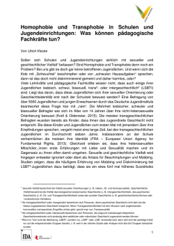 Homophobie und Transphobie in Schulen und - Vielfalt