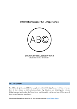 Informationsdossier f&uuml;r Lehrpersonen