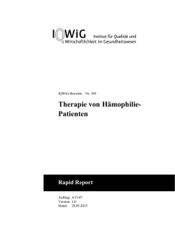 Therapie von Hämophilie-Patienten