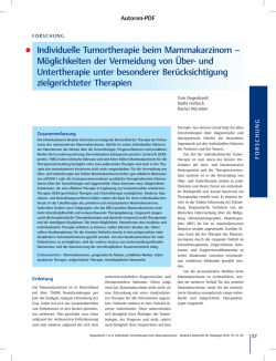 Individuelle Tumortherapie beim Mammakarzinom