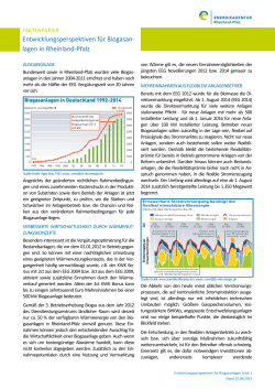 Entwicklungsperspektiven für Biogasan- lagen in Rheinland