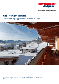 Appartement Irmgard in Brixen im Thale