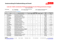 Liste der in Berlin anerkannten Pr&uuml;fsachverst&auml;ndigen f&uuml;r technische