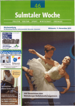 Sulmtaler Woche - weinsberger ballettstudio