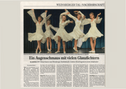 Heilbronner Stimme - weinsberger ballettstudio