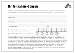 Ihr Teilnahme-Coupon - Stuttgarter Hofbr&auml;u