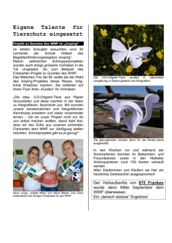 Eigene Talente f&uuml;r Tierschutz eingesetzt