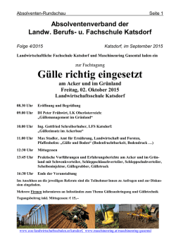G&uuml;lle richtig eingesetzt - Landwirtschaftliche Berufs