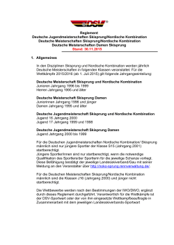 Regelwerk DM/DJM Skisprung/Nordische Kombination