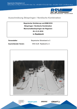 Ausschreibung Skispringen / Nordische Kombination - WSV