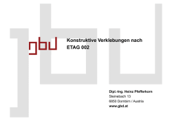 Konstruktive Verklebungen nach ETAG 002
