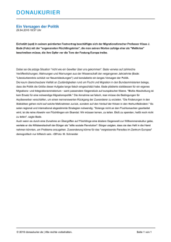 Ein Versagen der Politik