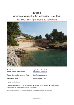 Expose Apartments zu verkaufen in Kroatien, Insel - Nautilus-Bay