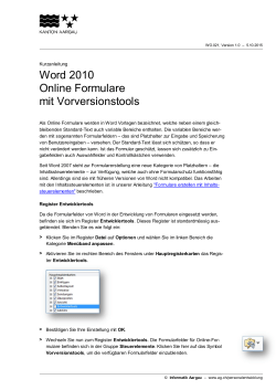 Word 2010 - Online Formulare mit Vorversionstools