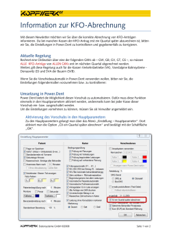 Information zur KFO-Abrechnung