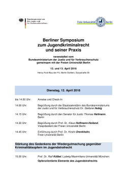 Programm - Berliner Symposium zum Jugendkriminalrecht und