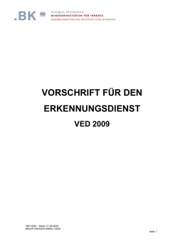 Vorschrift f&uuml;r den Erkennungsdienst
