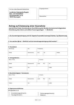 Antrag auf Zulassung einer Ausnahme - Landkreis Ostprignitz