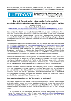 Die U.S. Army trainiert ukrainische Nazis, und die westlichen
