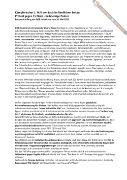 Pressemitteilung des DGB Heidekreis vom 10. Mai 2015