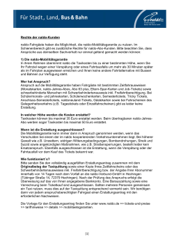Rechte der naldo-Kunden naldo-Fahrg&auml;ste haben