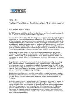 Pro Bahn Vorschlag zur Stabilisierung des RE 2 Linienumlaufes