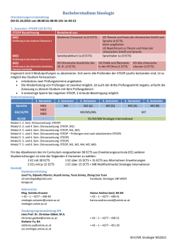 Bachelorstudium Sinologie
