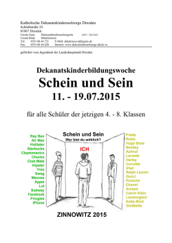 Schein und Sein - Kinderzeltwoche des Dekanates Dresden