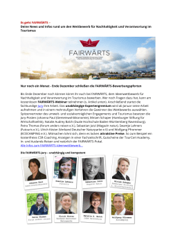 FAIRWAERTS Newsletter November