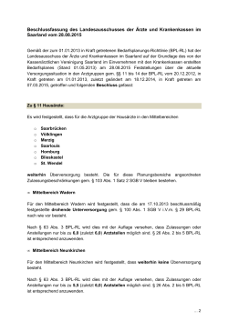 Beschlussfassung des Landesausschusses der Ärzte und