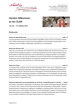 Herzlich Willkommen an der OLMA