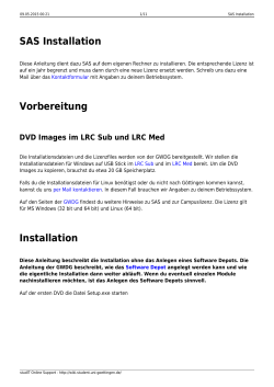 SAS Installation - studIT Online Support