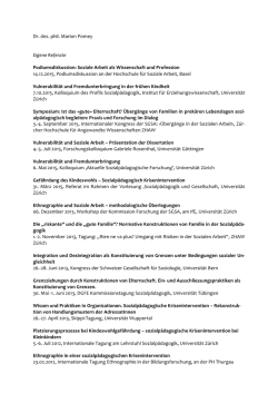 Dr. des. phil. Marion Pomey Eigene Referate Podiumsdiskussion: